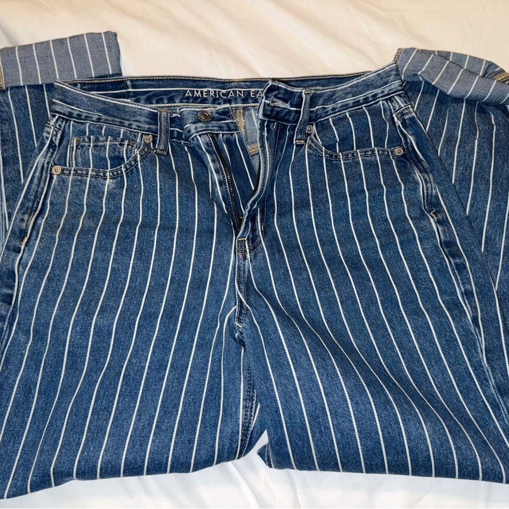 American Eagle Outfitters Blue Pinstripe Jeans